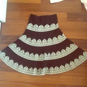 Midi knit  skirt lace Anthropologie style